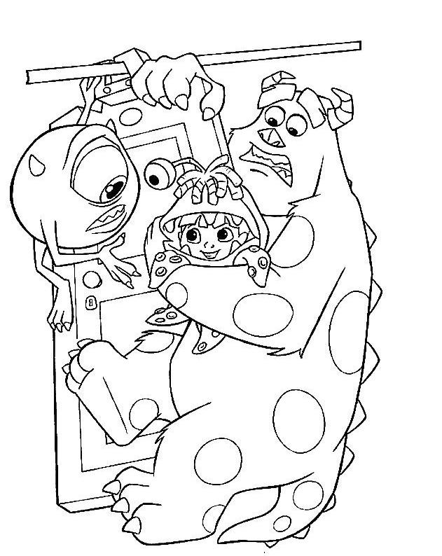 coloriage les deux monstres et la fillette